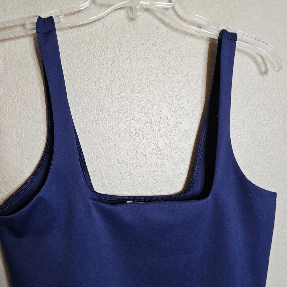Good American XL Sculpting Modern‎ Tank Bodysuit Navy Blue Squareneck - Picture 3 of 8